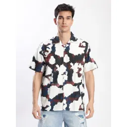 bene kleed Men White/Red Linen Blend Printed Casual Shirt-picture-29