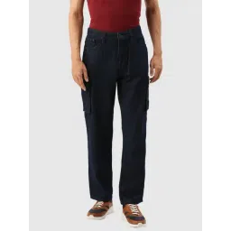 Bene Kleed Navy Cotton Relaxed Fit Cargo Jeans-picture-23