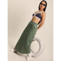 Bene Kleed Pure Cotton High Rise Straight Maxi Skirt image 2