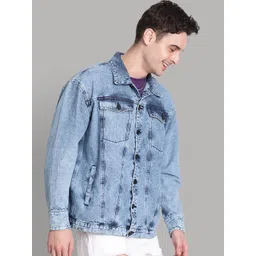 Bene Kleed Unisex Graphic Printed Oversized Denim Jacket Featuring Detachable Back Patch-picture-13