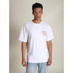 Bene Kleed White Cotton Loose fit Print T-Shirt-picture-42