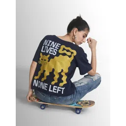 Bene Kleed Women Graphic Printed Round Neck Cotton Boxy T-shirt-picture-11