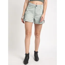 Bene Kleed Women High Rise Regular Fit Pure Cotton Cargo Shorts-picture-28