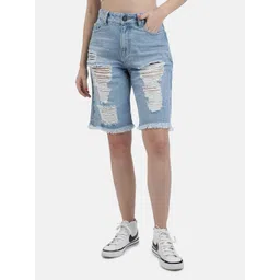 Bene Kleed Women Slim Fit High-Rise Denim Shorts-picture-31