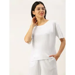 Bene Kleed Women Solid Pure Cotton T-shirt with Shorts-picture-10