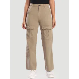 Bene Kleed Women Straight Fit High-Rise Pure Cotton Cargos Trouser-picture-13