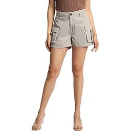 bene kleed Women's 100% Cotton High Rise Cargo Shorts image 1