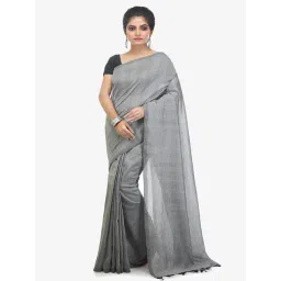 Bengal Handloom Grey Cotton Sarees-picture-11