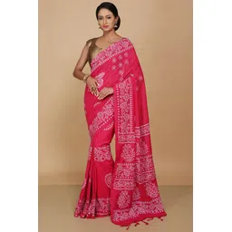 BENGAL HANDLOOM Paisley Pure Cotton Taant Saree-picture-11