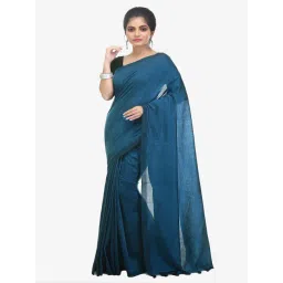 Bengal Handloom Teal Pure Cotton Sarees-picture-29
