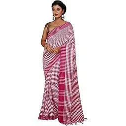 bengal handloom Women's Handloom Cotton Saree With Blouse Piece-picture-54