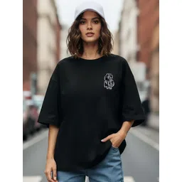 BENNY BROOKS Graphic Printed Drop-Shoulder Sleeves Cotton Oversized T-shirt-picture-29