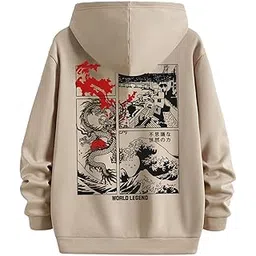 Benny Brooks Men Cream Color Hooded Neck Hoodie-Anime Hoodie-picture-12