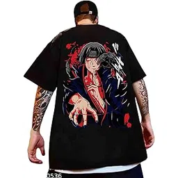 Benny Brooks Men's Black Graphic Printed Oversized Half Sleeve T-Shirt | Anime 174-picture-12