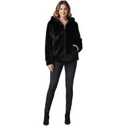 bennybenz Women’s Plush Faux Fur Jacket with Hood | Winter Warm Zip-Up Coat | Stylish Warm Zip Jacket-picture-54