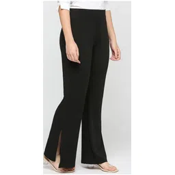benzos Women Flared Black Polycotton Trousers-picture-28