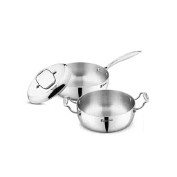 Bergner Argent Saira Silver Triply Stainless Steel 3 Pcs Induction Bottom Cookware Set-picture-35