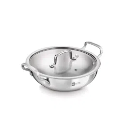 Bergner BE Essentials Silver Triply Stainless Steel 30 cm Full Induction Bottom Kadai (6000ml)-picture-22