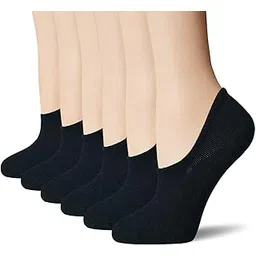 bering No Show Socks Womens 6 Pairs Non Slip Low Cut Ankle Footies Flats Sneakers Loafers, Black, 9-11-picture-15