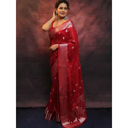 BerMondsey Woven Design Embellished Zari Banarasi Saree-picture-29