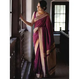 BerMondsey Woven Design Zari Silk Blend Banarasi Saree-picture-13