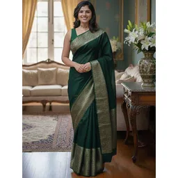 BerMondsey Woven Design Zari Silk Blend Banarasi Saree-picture-34