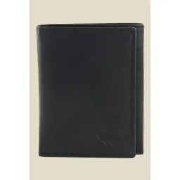 Bern Black Solid Tri-Fold Leather Wallet-picture-36