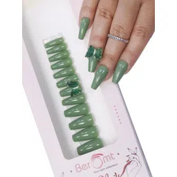 BEROMT Salon Finish Butterfly Charm Press-On False Nail Tips Kit - Shade BFNC12BFC-picture-22