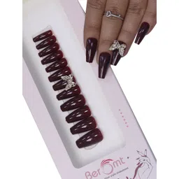 BEROMT Salon Finish Butterfly Charm Press-On False Nail Tips Kit - Shade BFNC20BFC-picture-5