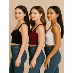 BerryBird Women Pack Of 3 Tank Crop Top-picture-25