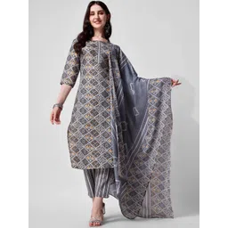 Berrylicious Ethnic Motifs Printed Pure Cotton Kurta with Trousers & Dupatta-picture-10