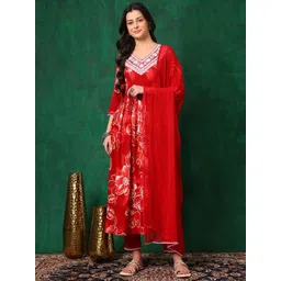 Berrylicious Women Floral Embroidered Kurta with Trousers & Dupatta-picture-10