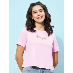 berrylush basics Berrylush Pink Brand Logo Printed T-shirt-picture-37