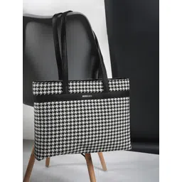 Berrylush Black Self Design Shopper Tote Bag-picture-12