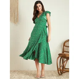 Berrylush Floral Printed Fit & Flare Midi Dress-picture-28