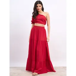 Berrylush One Shoulder Cropped Top With High Rise Maxi Skirt-picture-21
