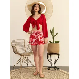 berrylush Printed Women Pink Hotpants-picture-23