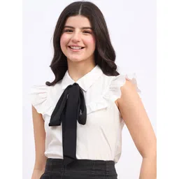 Berrylush Tie-Up Neck Ruffles Top-picture-24