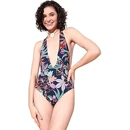 berrylush Women Floral Halter Neck Sleeveless Backless Tie-Up Swimsuit-picture-39