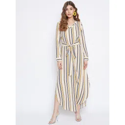 Berrylush Women Multicoloured Striped Maxi Dress-picture-39