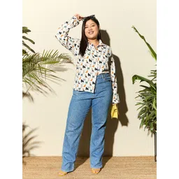 Berrylush Curve Plus Size Conversational Printed Formal Shirt-picture-31