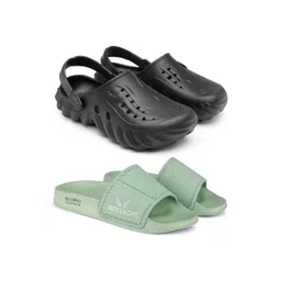 BERSACHE Men Pack Of 2 Clogs & Slider Flip Flops-picture-24