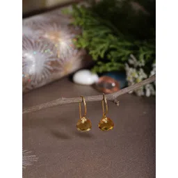 Berserk Women Gold-Toned Citrine Studded Drop Earrings-picture-19