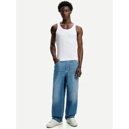 Bershka Men Regular Fit Low-Rise Heavy Fade Stretchable Jeans-picture-19