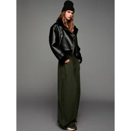Bershka Women Crop Biker Jacket-picture-28