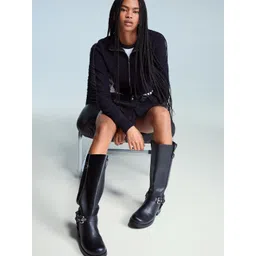 Bershka Women Crop Open Front Jacket-picture-25