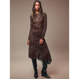 Bershka Women Printed A-Line Asymmetric Hem Midi Skirts-picture-34