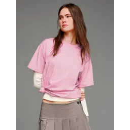 Bershka Women Typography Printed Pure Cotton T-shirt-picture-13