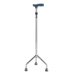 Besafe Forever Adult Walking Stick with 3 Leg Base Support for Old Age People, Aluminum, Grey image 2