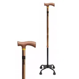 Besafe Forever Adult Walking Stick with 4 Leg Base Support for Old Age People, Aluminum, Bronze-picture-12